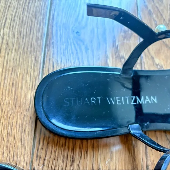Stuart Weitzman size 11 pearl studded jelly flat sandals - Picture 8 of 10